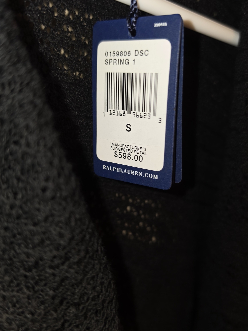 Ralph Lauren Black Ruffle-Trim Open Cardigan Small - Picture 3 of 11